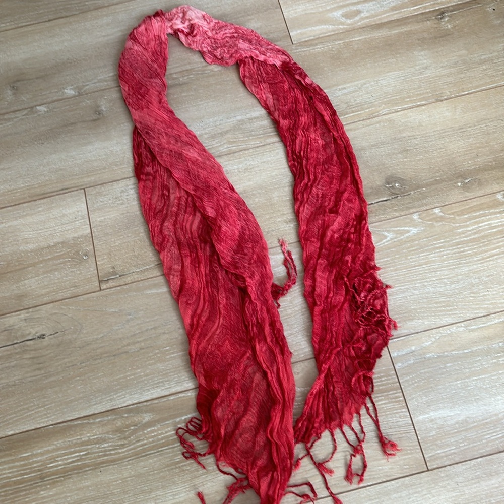 Red Earthbound Ombré Fringe Scarf